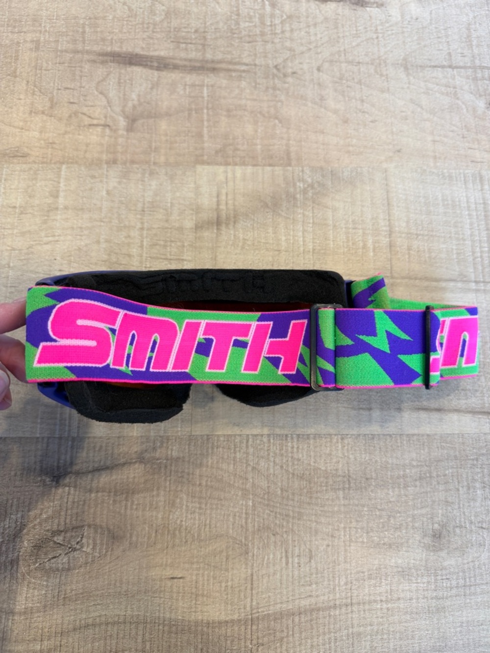 Smith Optics Neon Retro Ski Snowboard Goggles Pink Green Purple Strap View 2